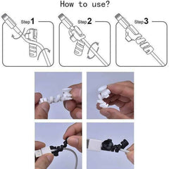 Cable Protector – 4-Pc Charger Cord Saver with Suction Ends | Dustiva