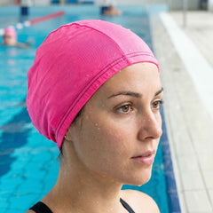 Small Premium Stretchable Pink Swimming Cap Ð Comfortable Fit for Short Hair