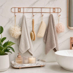 Wall Mounted Hook Rack Ð Space Saving & Stylish Rose Gold Finish