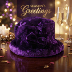Velvet Floral Bucket Hat – Elegant Winter Accessory for Women