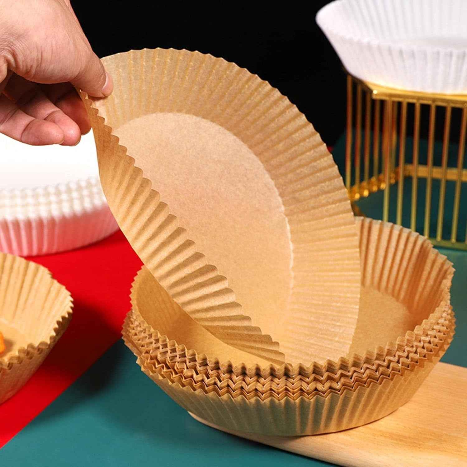 Air Fryer Liners – Round Disposable Parchment (50 Pcs) | Dabster