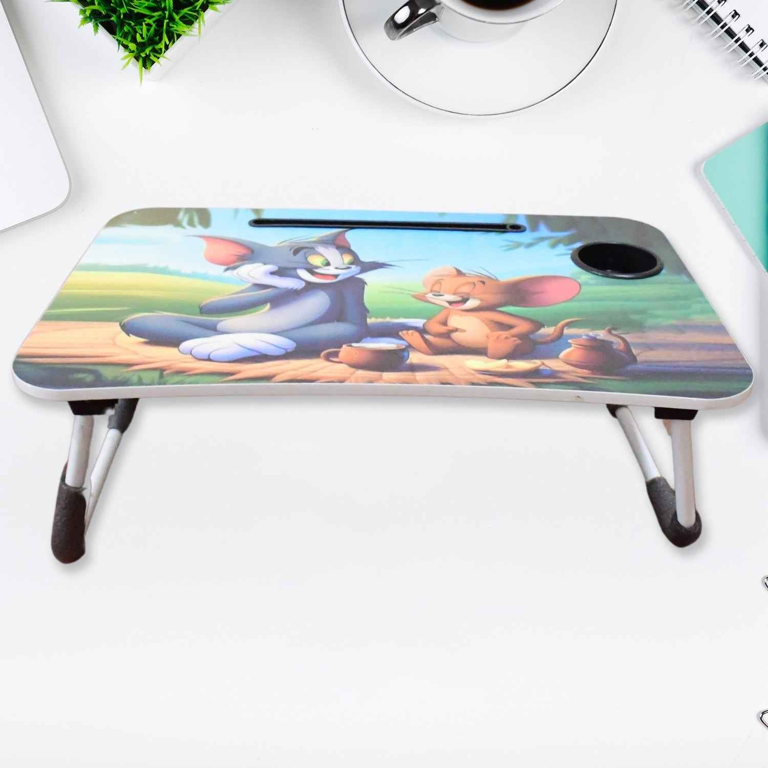 The compact foldable kids study table with its legs tucked in, ready for easy storage.