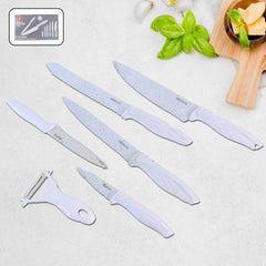 Marble Coated Kitchen Knife Set – 6-Piece Sharp & Stylish