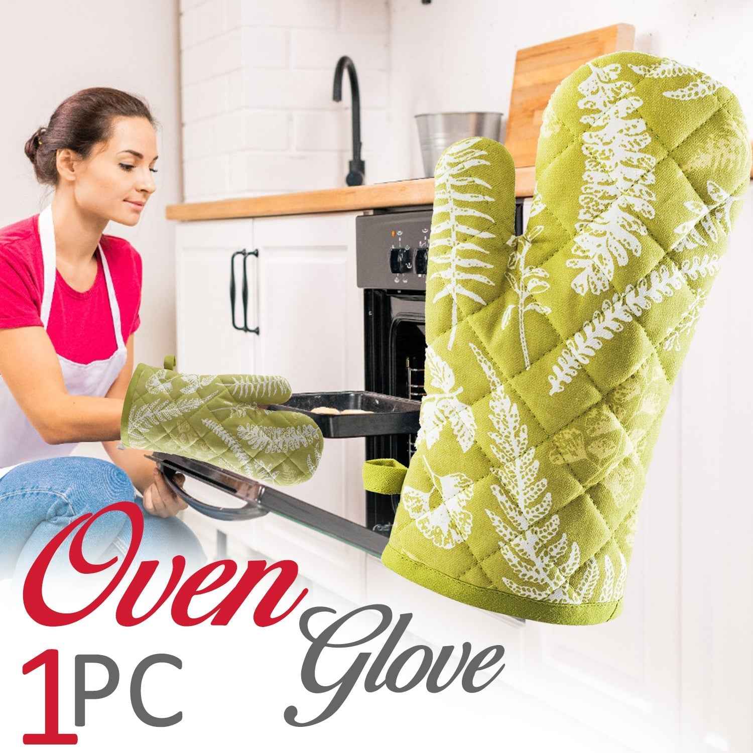 Heat Proof Oven Glove – Cotton Baking Mitt for Kitchen | Bake & Dwell