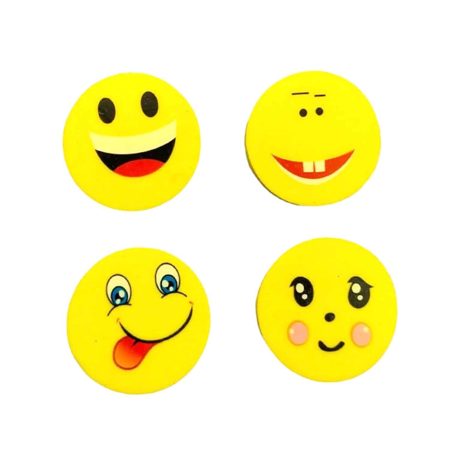 Emoji Eraser Set – Colorful 4pc Fun for Kids' School |