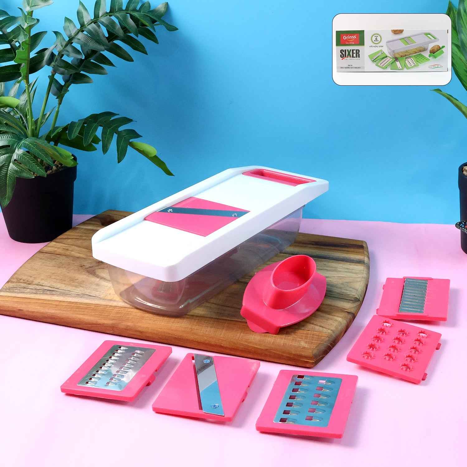 Vegetable Slicer – 6-in-1 Chopper, Grater & Slicer Set for Kitchen