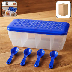 Airtight 4-Section Storage Container Ð Spice Jar with Spoons | Tidy Table