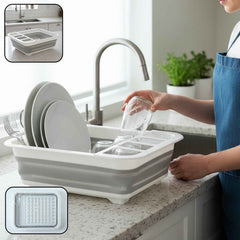 Foldable Plastic Dish Drying Rack – Space-saving & Portable Organizer