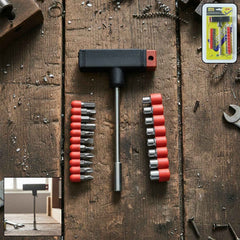 T Handle Screwdriver Set – 20-in-1 Interchangeable Heads Kit