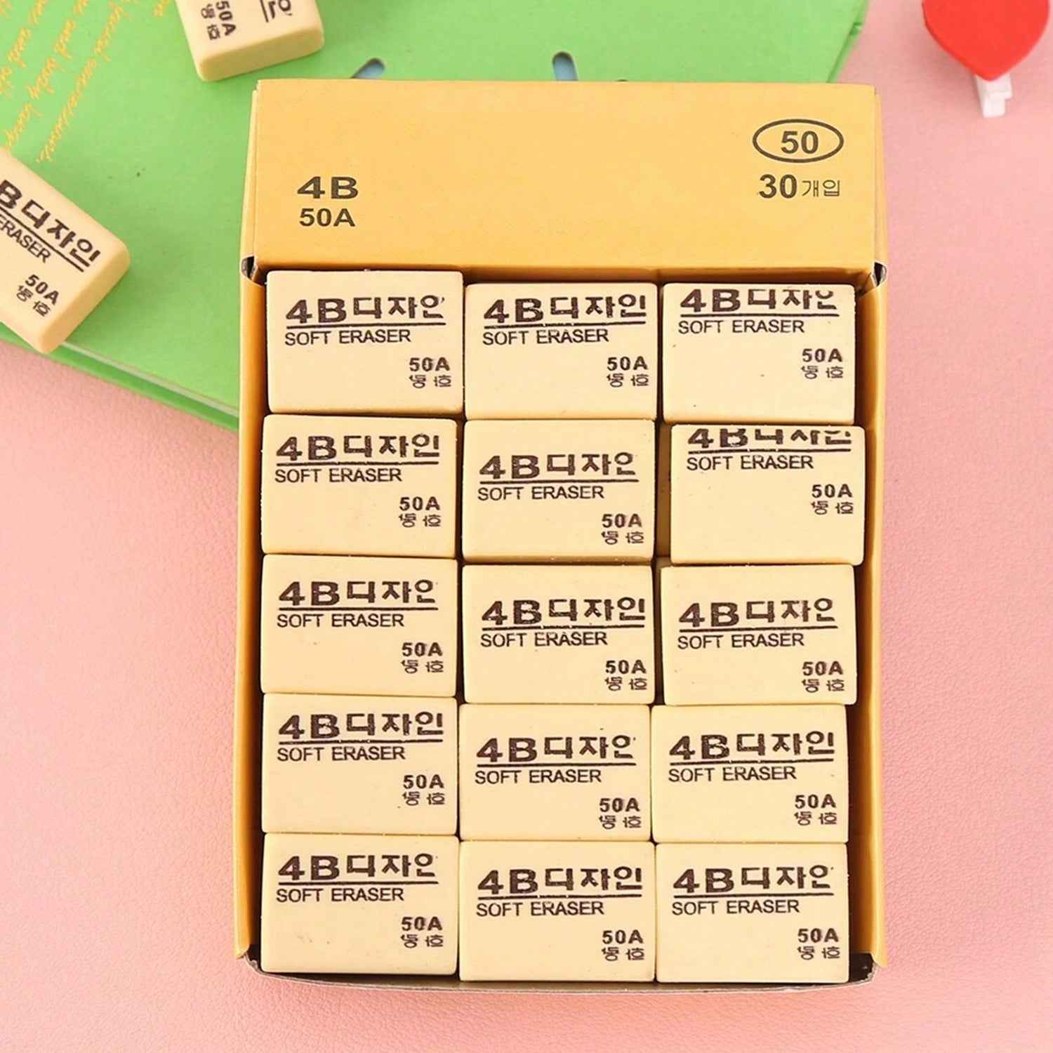 4B Erasers – Smudge-Free 30-Pack for Students | TinyTrendy