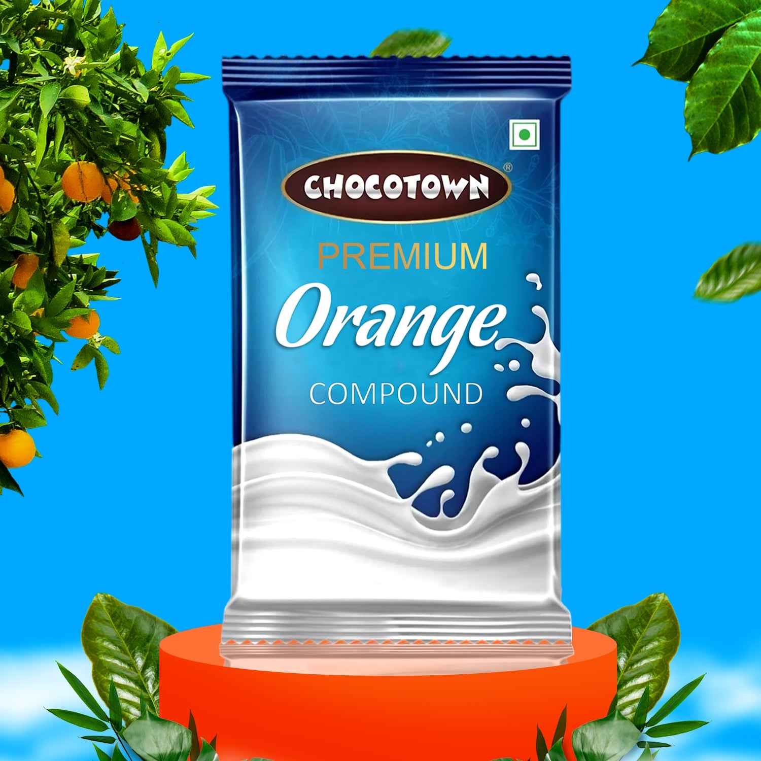 Orange Chocolate Compound – Premium Baking Slab 500gm | Chocotown