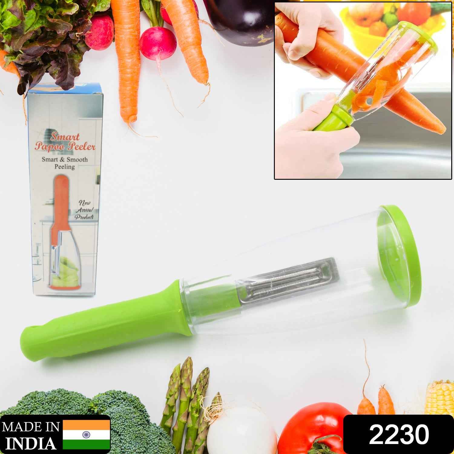 Smart Vegetable Peeler – Mess-Free with Container | Quickslice