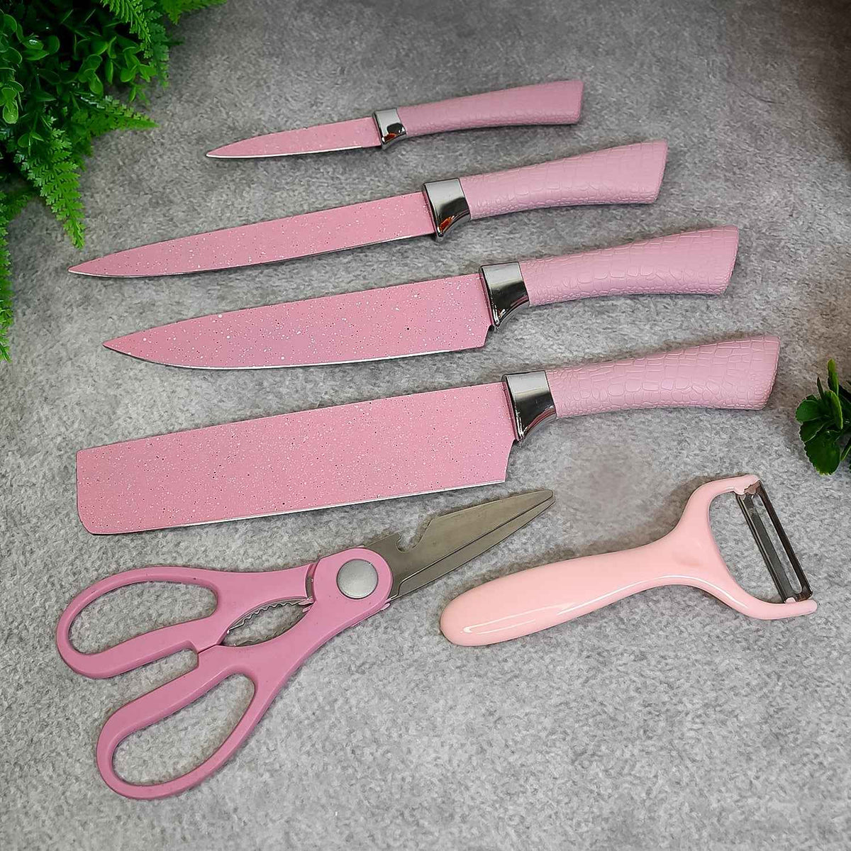 Chef Knife Set – 6 Pcs Stainless Steel Ceramic Coated | Quickslice