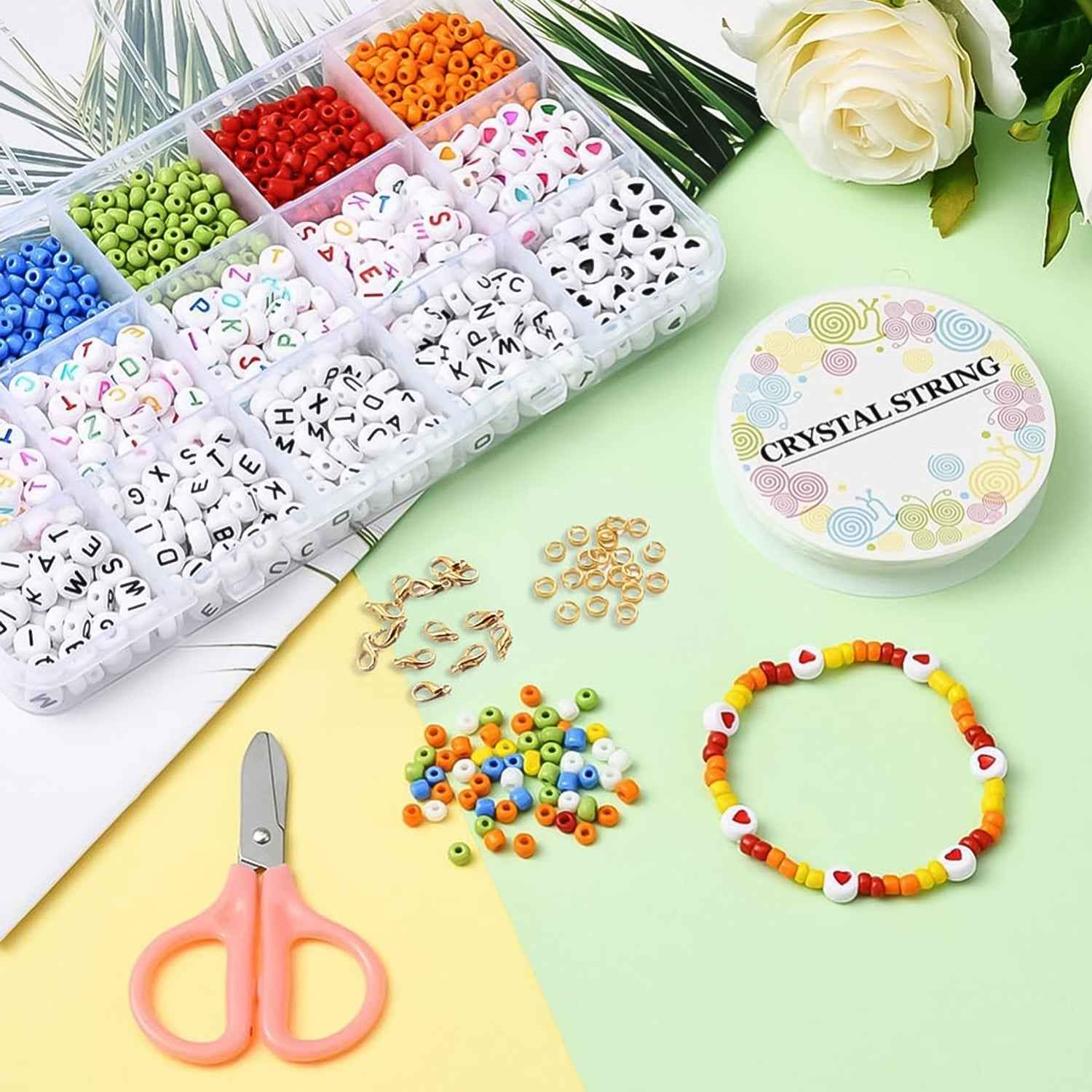 DIY Bracelet Making Kit – Alphabet & Colorful Beads for All Ages