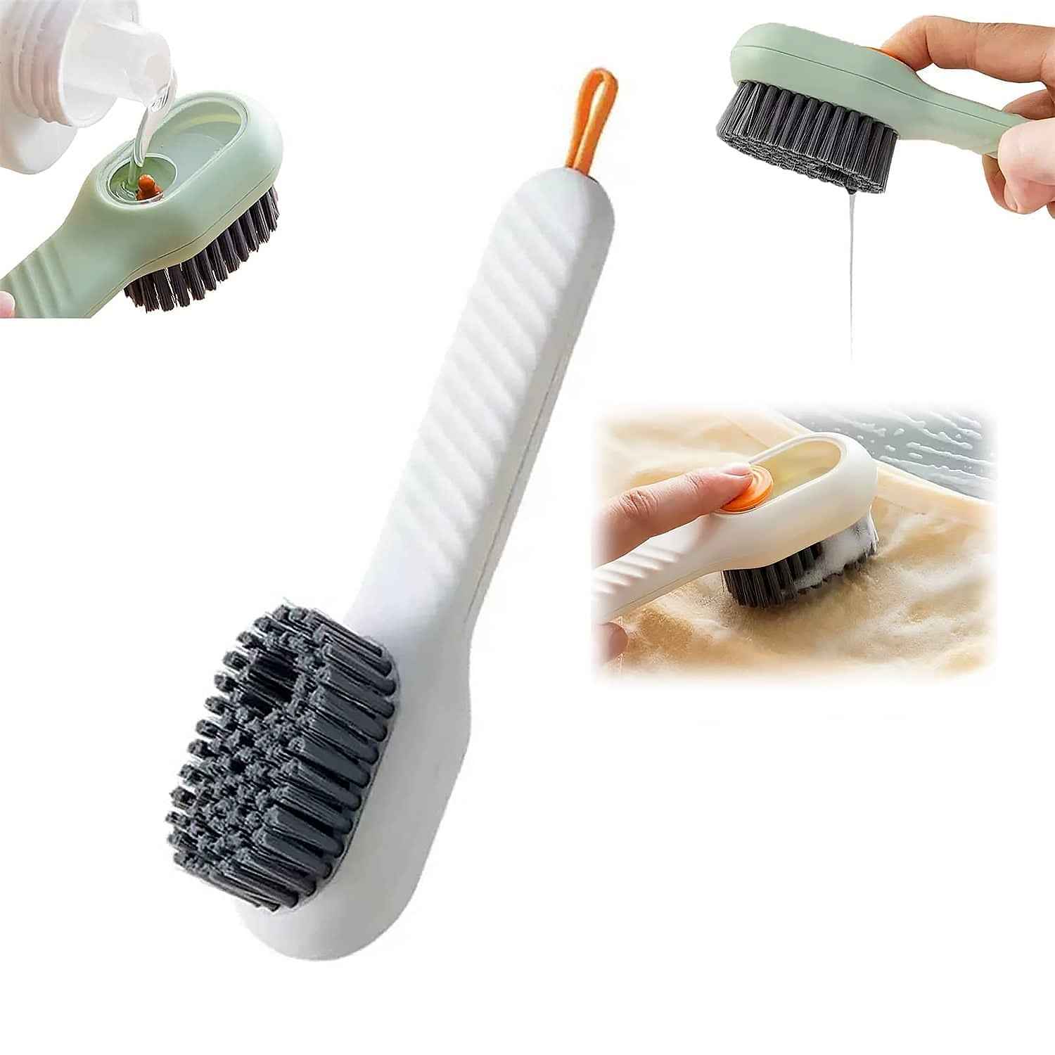 Scrubbing Brush with Dispenser – Multi-Purpose Cleaning | Velvet Wipe