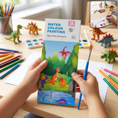 Kids Watercolour Painting Book Ð Dinosaur Theme & Brushes for Creativity