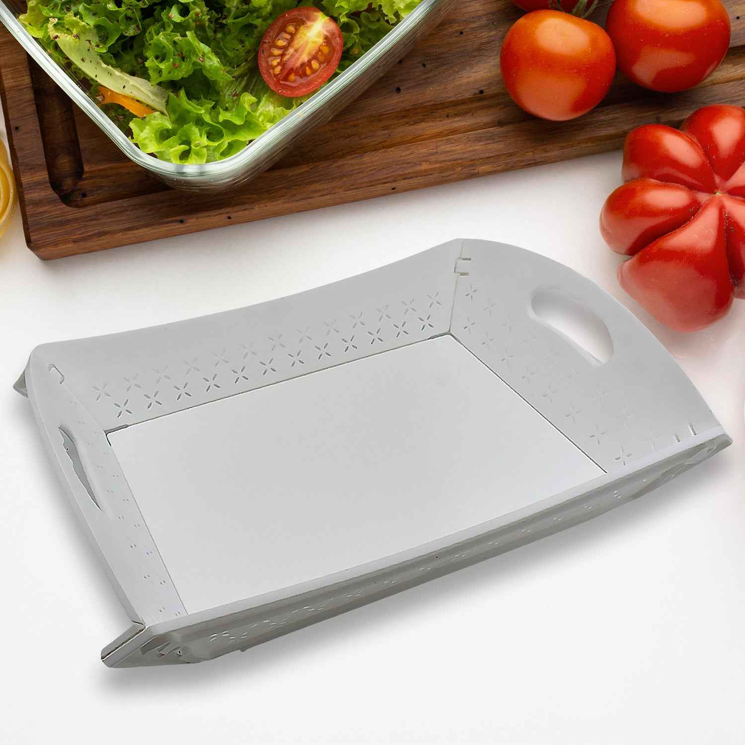 Foldable Serving Tray – Portable Plastic Design | CookAura