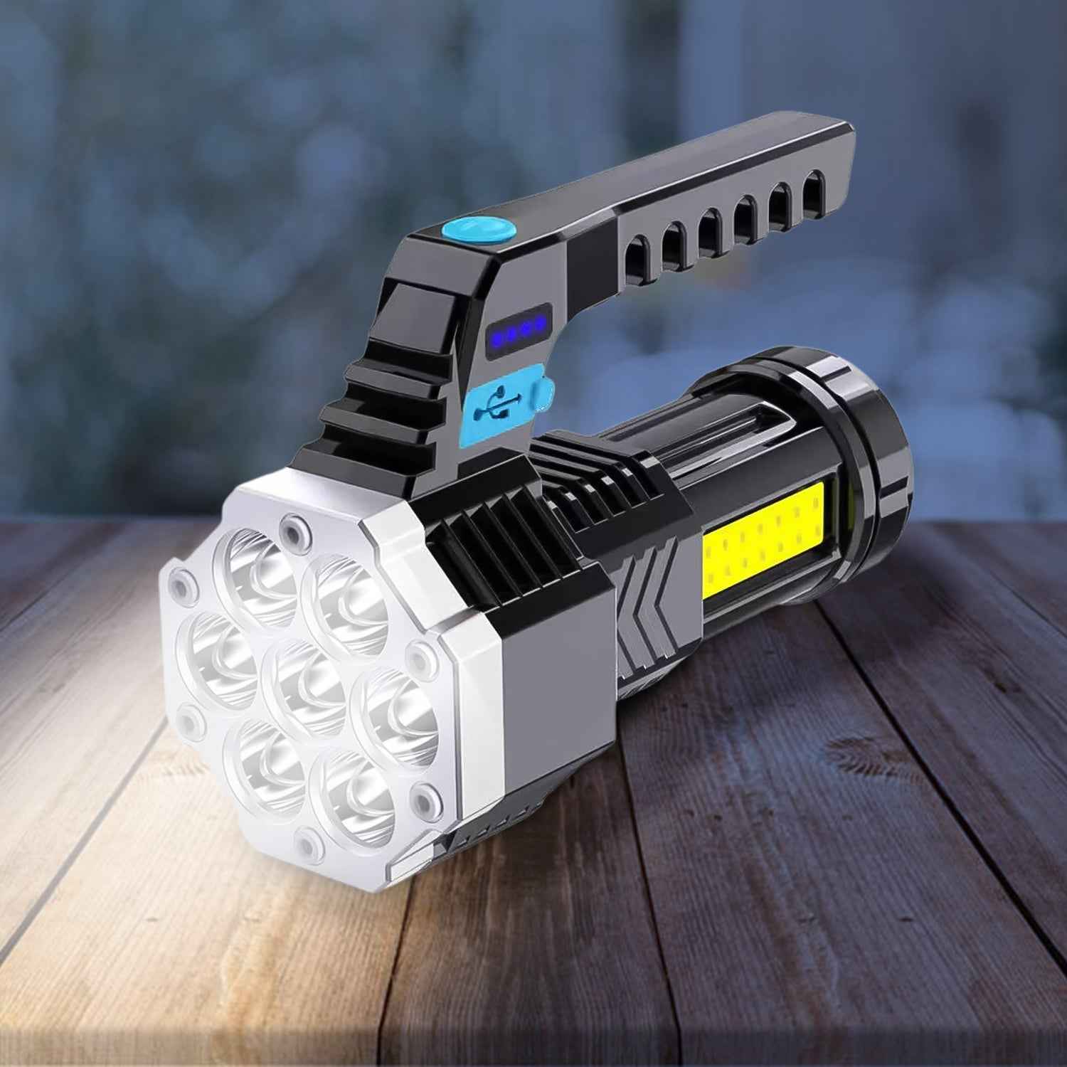 Rechargeable LED Flashlight – Portable 7-LED COB Torch | PHOBIA
