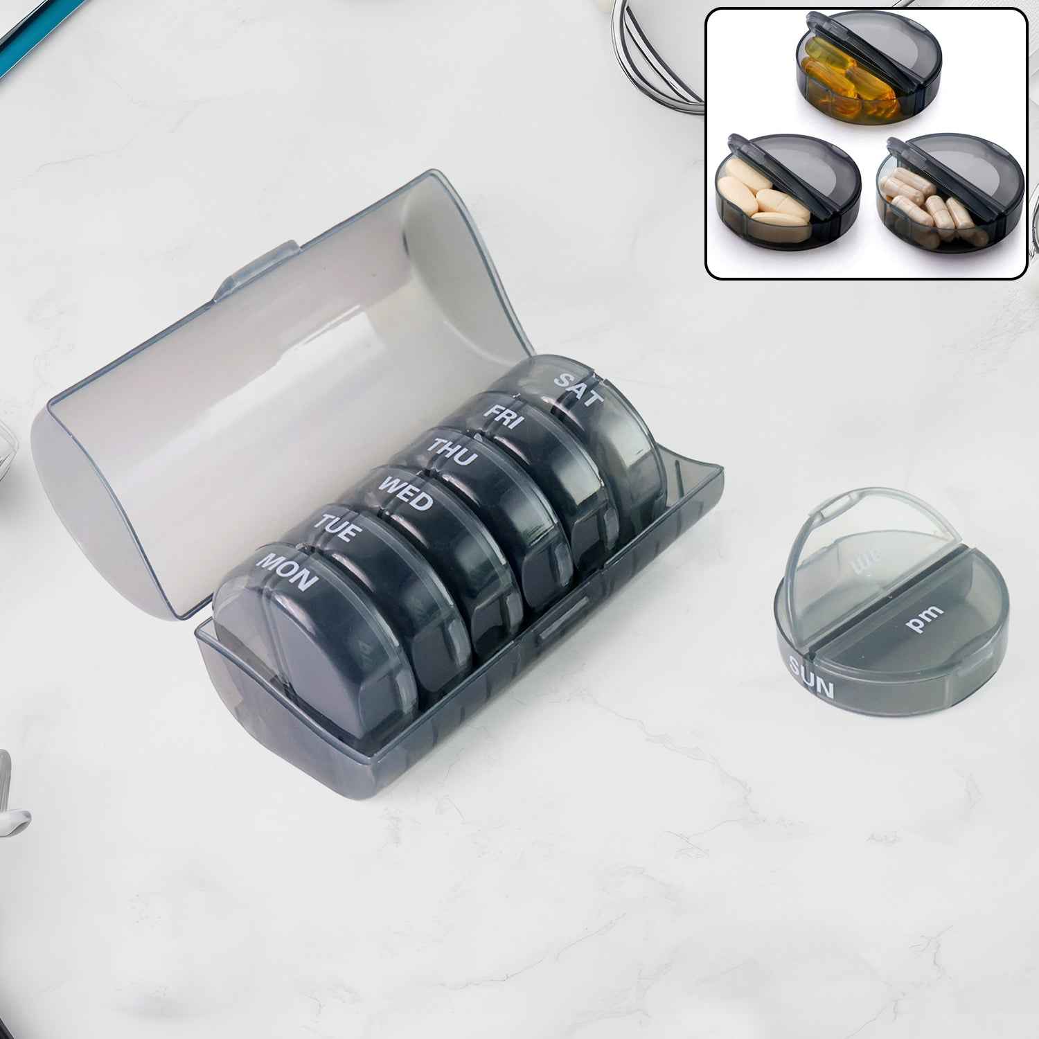 Weekly Pill Organizer – 7 Day AM/PM Medicine Box | FERVENT