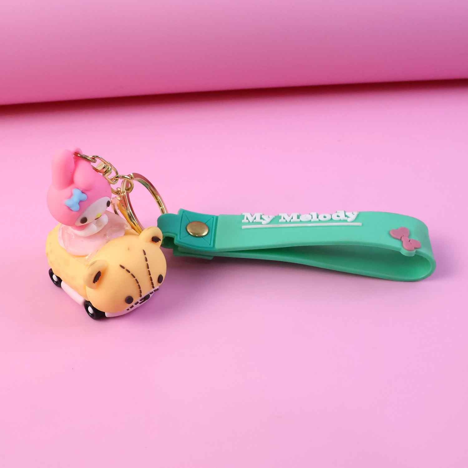 Cartoon Character Keychain – Cute Silicone Strap with Mini Toy Charm