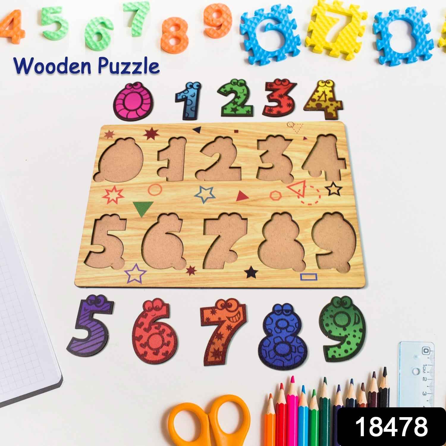 Wooden Number Puzzle – Early Learning Board | Inventive Play