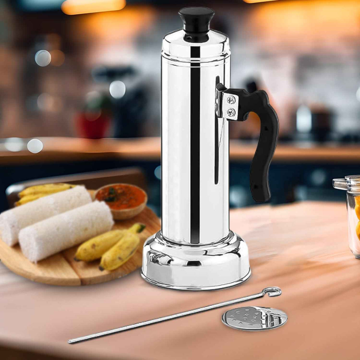 Puttu Maker – Stainless Steel Steamer Set for Pressure Cooker | Indo Glow