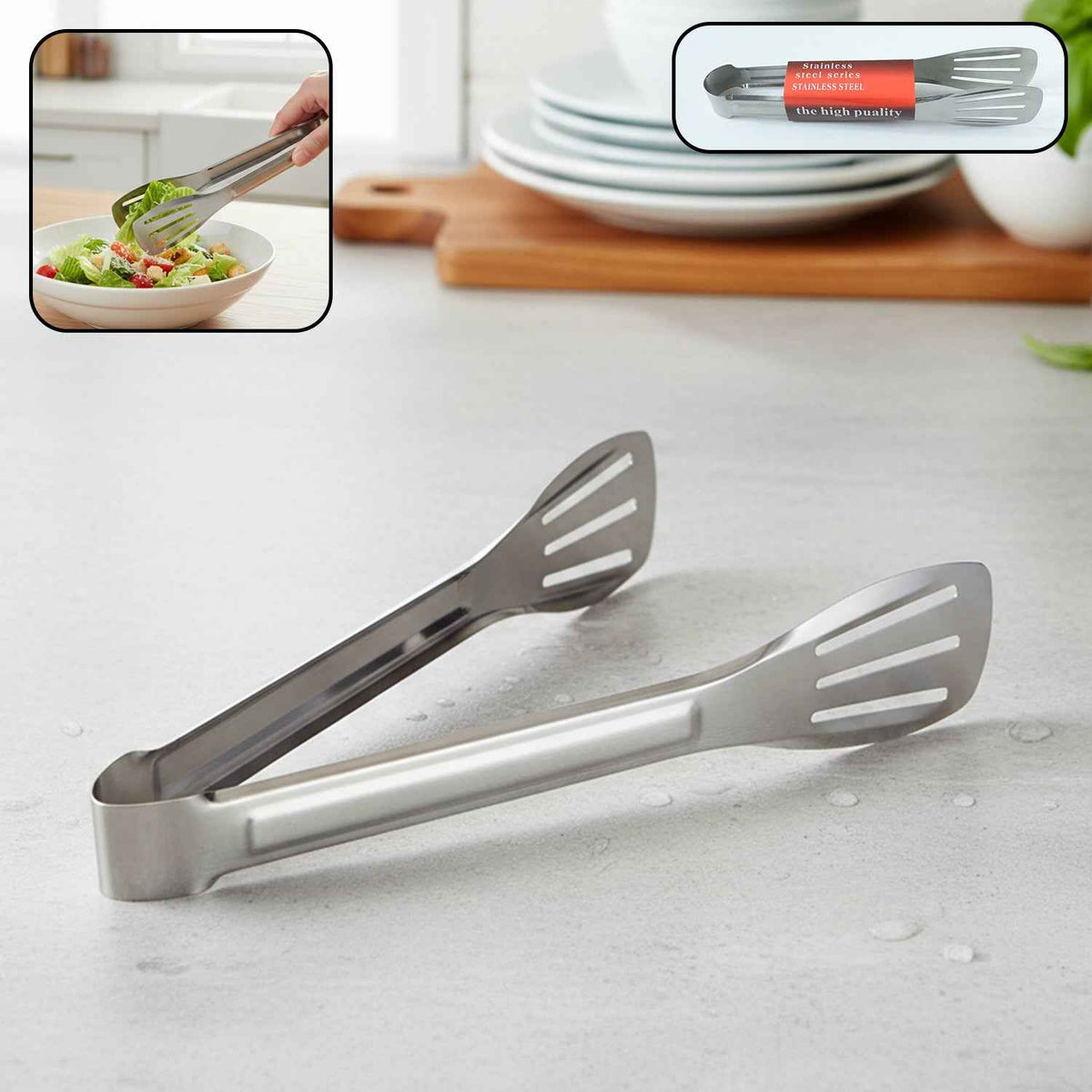 Stainless Steel Serving Tongs – Strong Grip & Multipurpose