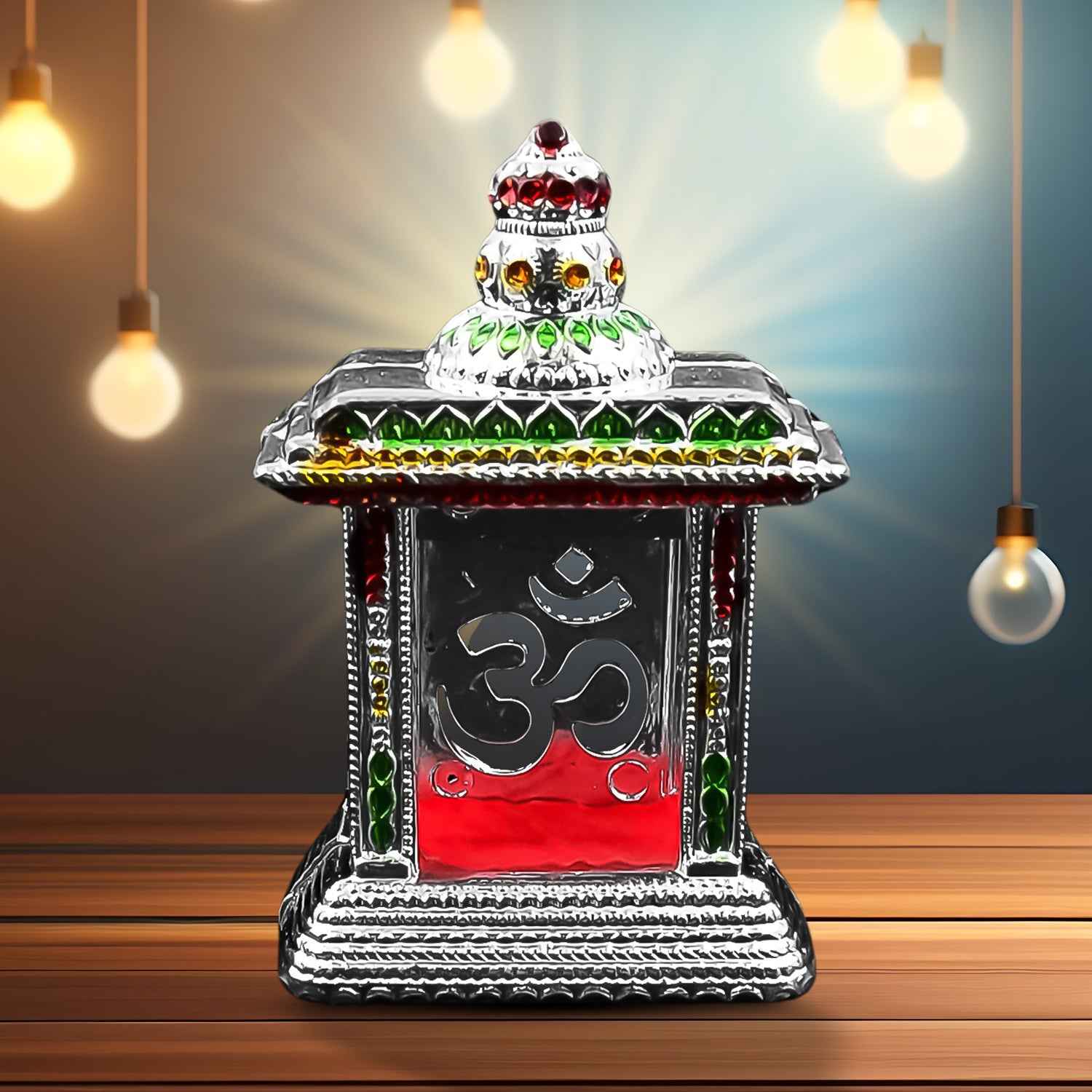Om Temple – Adhesive Car Dashboard & Home Mandir Decor | Velvet Wheels