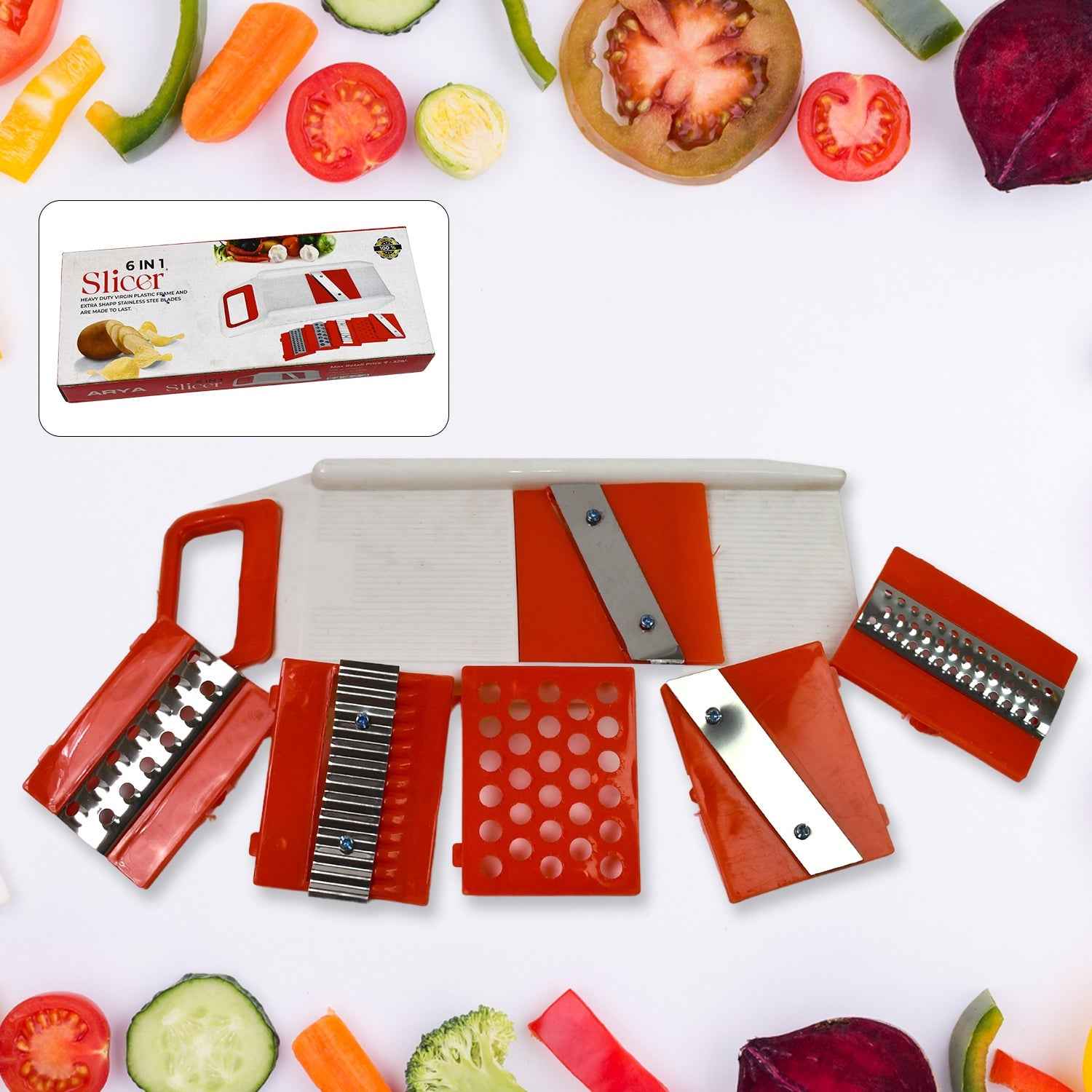 Vegetable Slicer – 6-in-1 Multi-Blade Cutter & Dicer | Quickslice