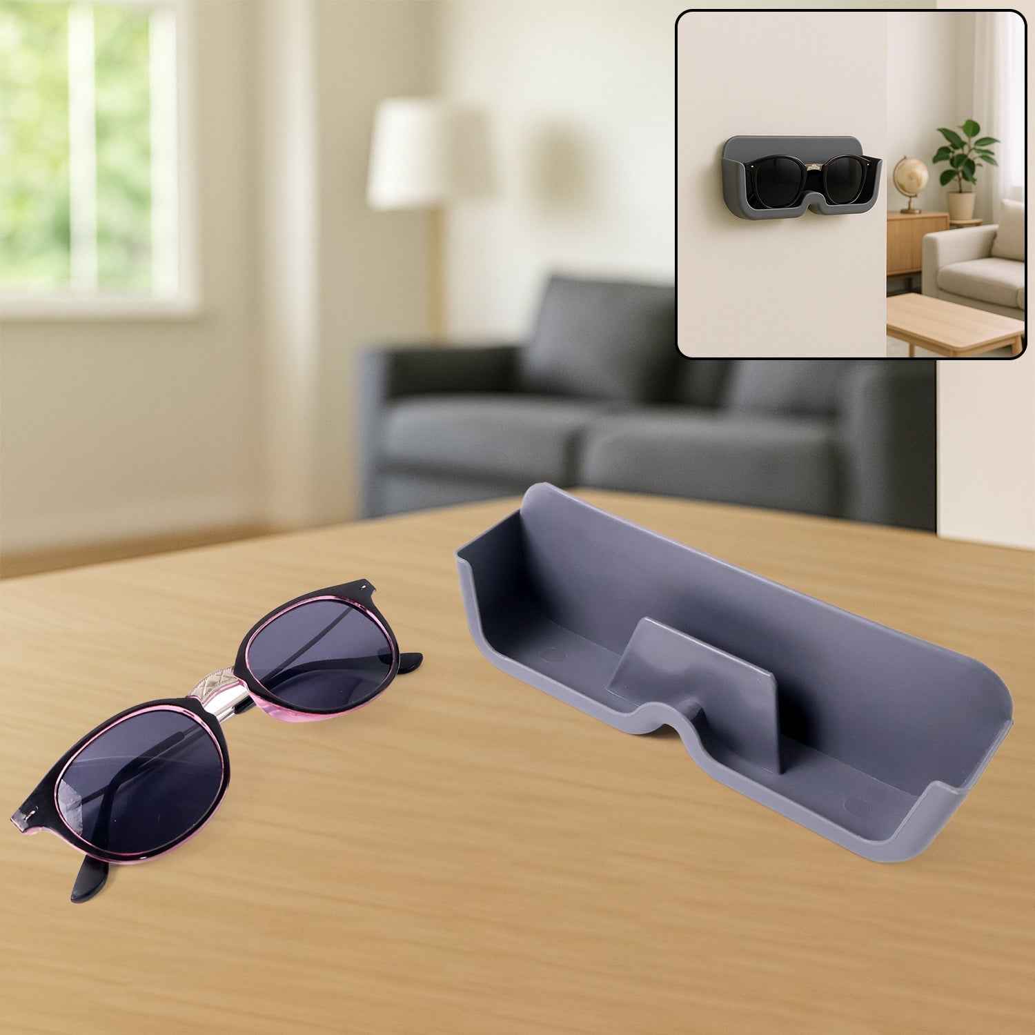 Sunglasses Holder with Sunglasses – Stylish Wall-Mount Combo Set