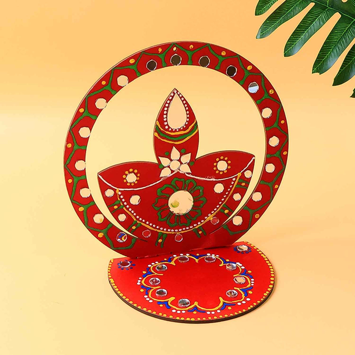 Wooden Decorative Diya Stand – Handcrafted Festive Tea Light Holder
