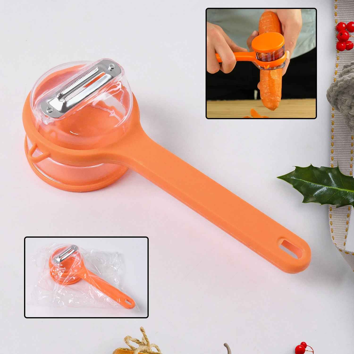 Stainless Steel Peeler with Container – Ergonomic Kitchen Tool