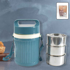 Insulated Stainless Steel Tiffin – 3 Compartment Leakproof | Nekza