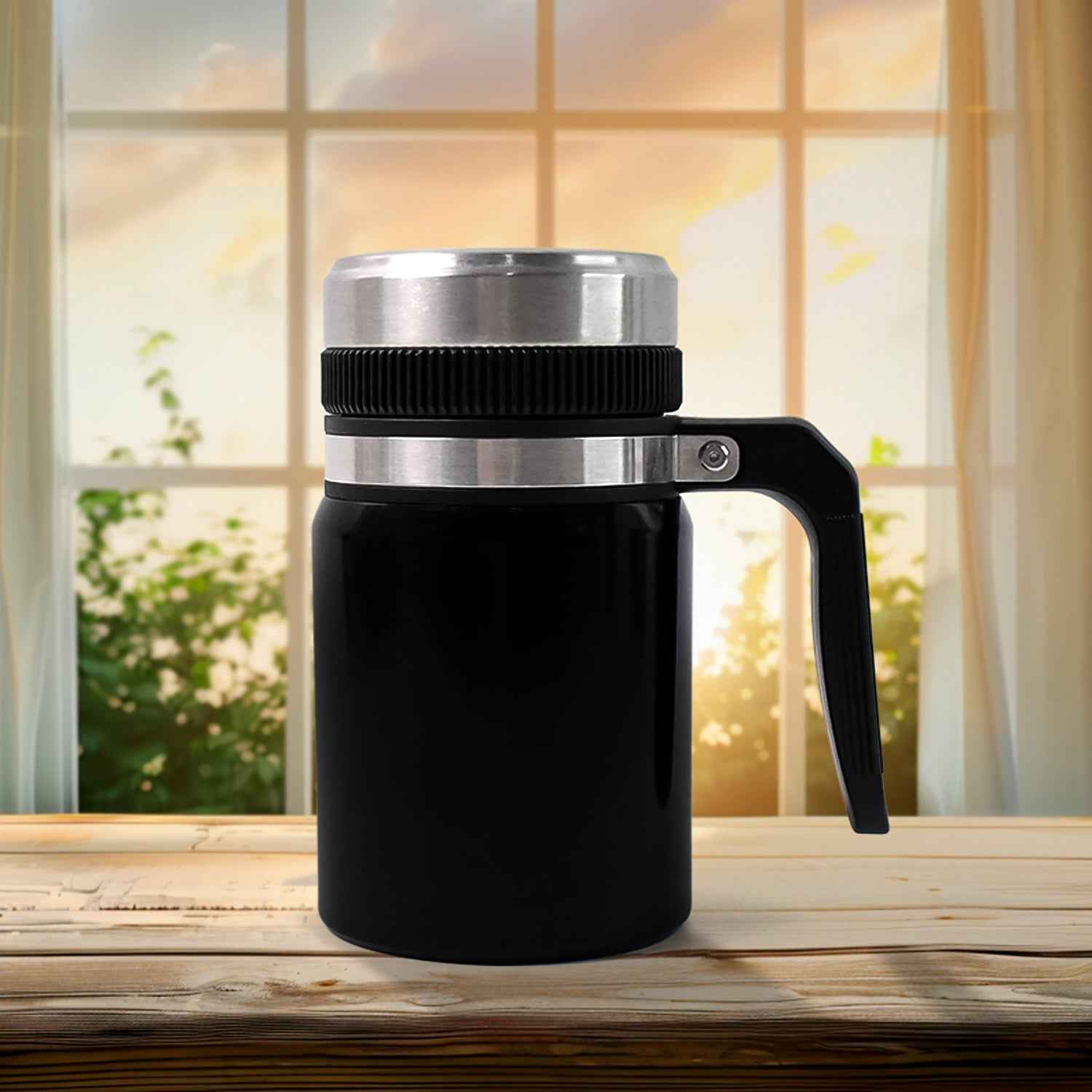 Stainless Steel Vacuum Coffee Cup – 600ml Anti-Scald, Non-Slip