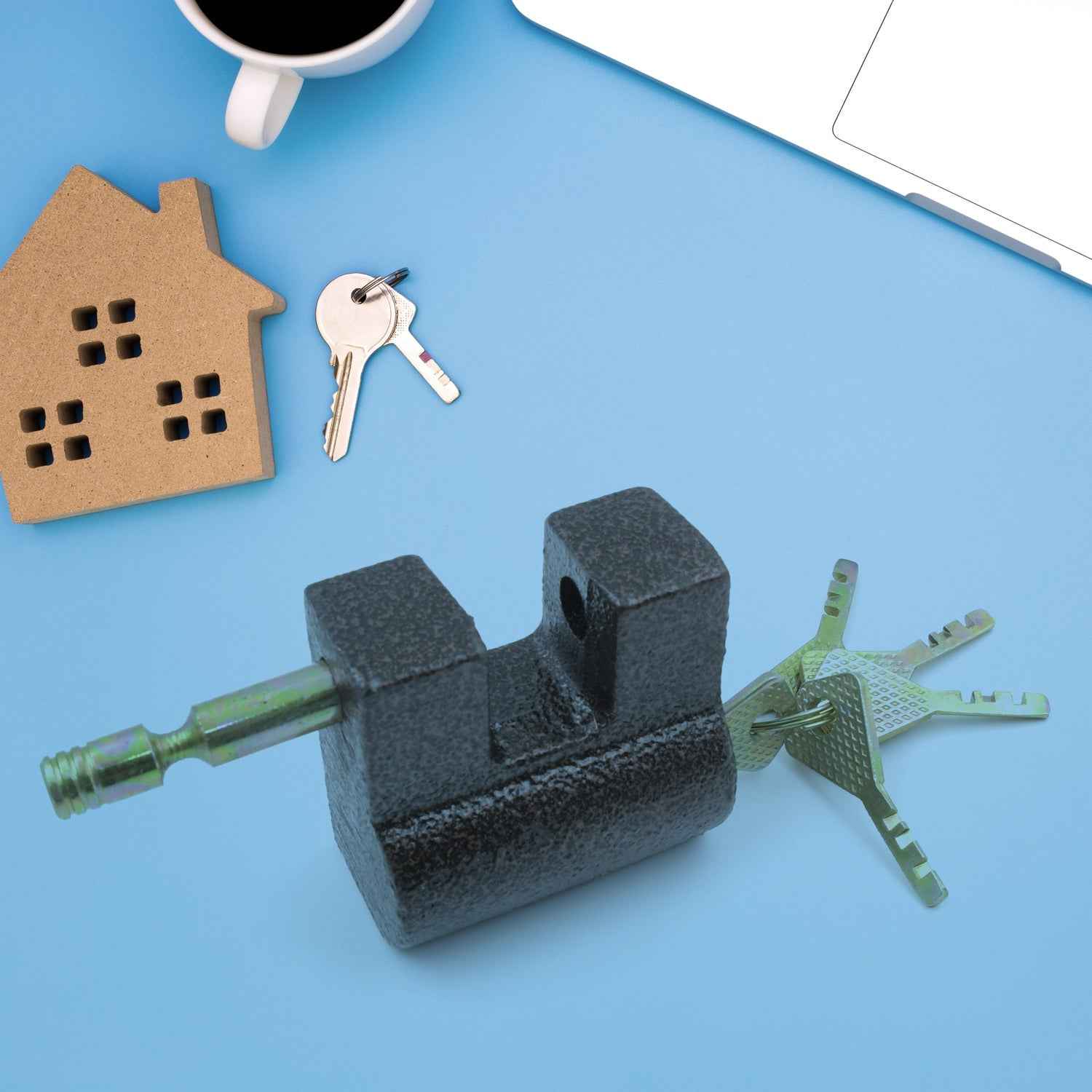 Iron Door Lock – Heavy Duty Brass Core 63mm | FitFuzion