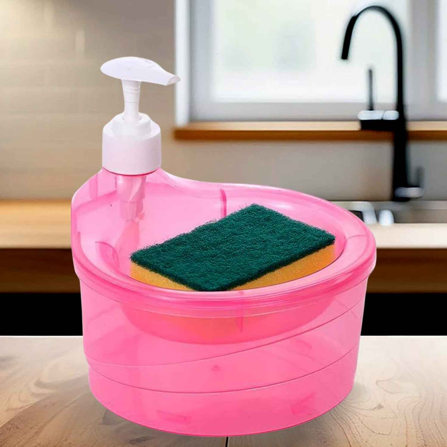 Soap Dispenser with Sponge Holder – 2-in-1 Kitchen Organizer | VelvetBubbles