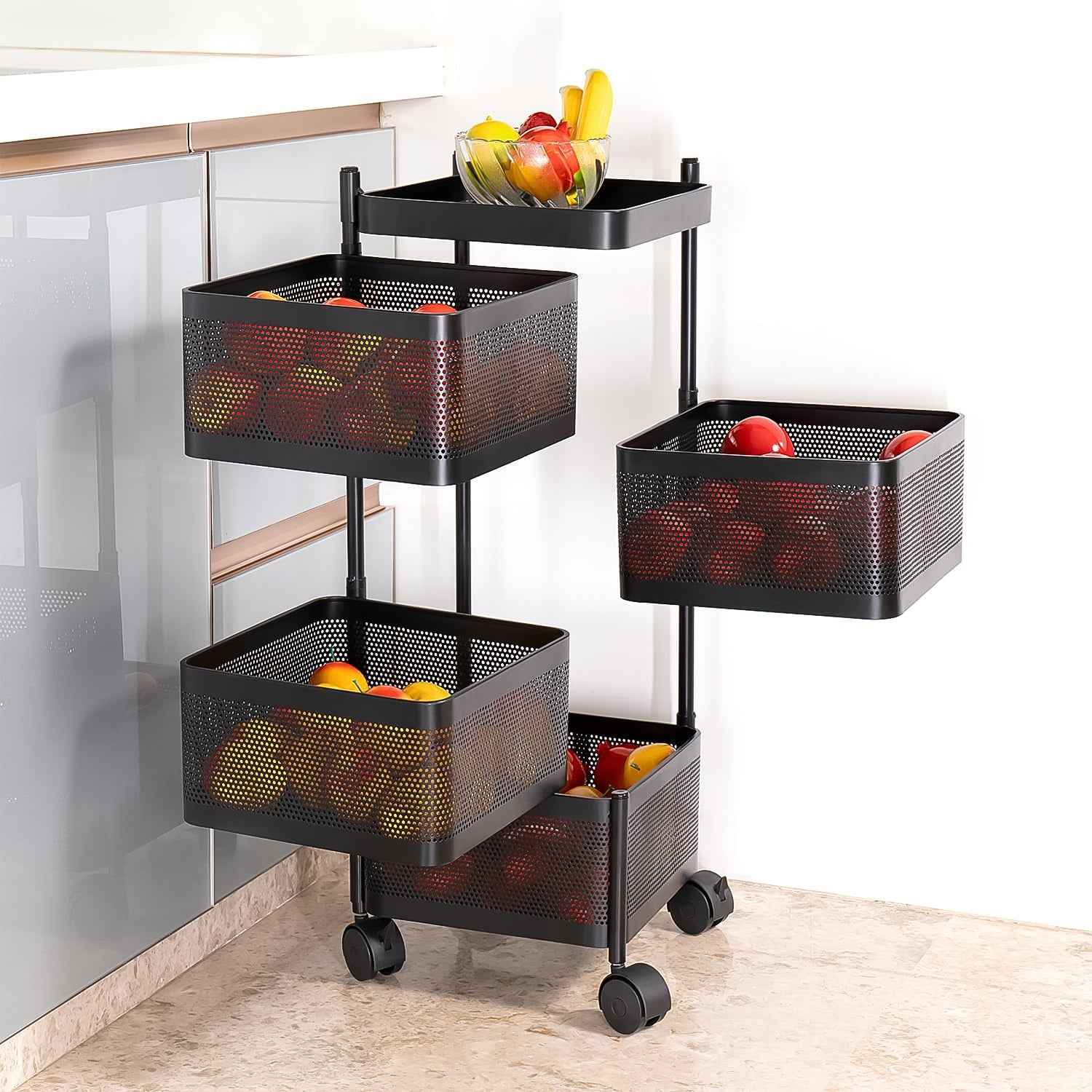 Metal Kitchen Trolley – 4 Layer Durable Storage Rack | Tidy Table