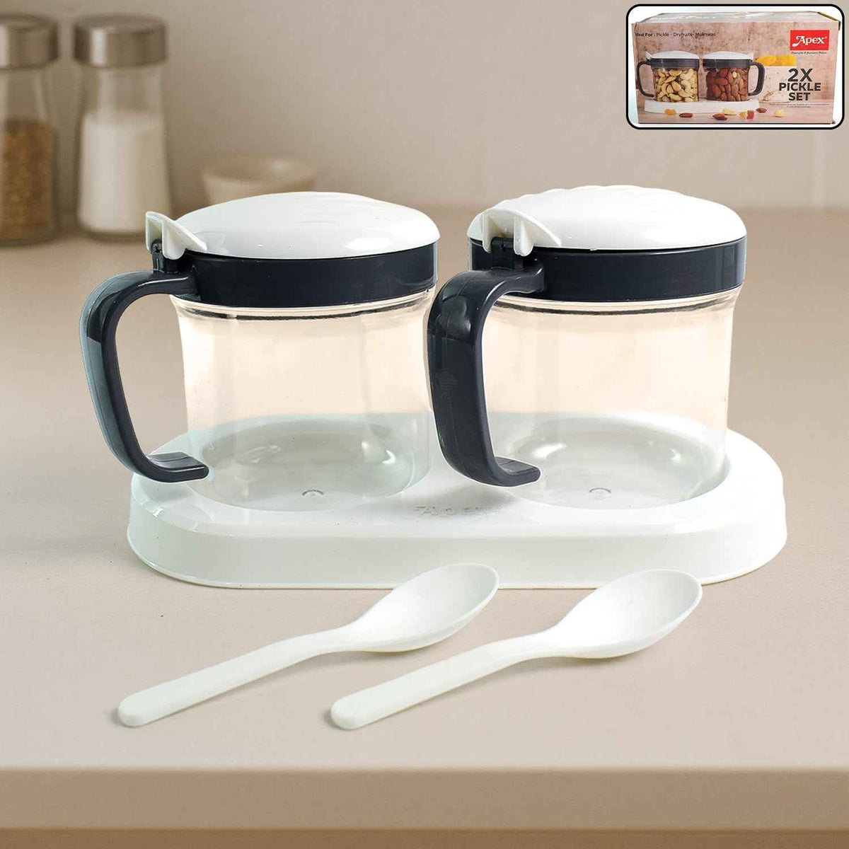 Pickle Container Set – Airtight & Unbreakable 2-Piece Jars
