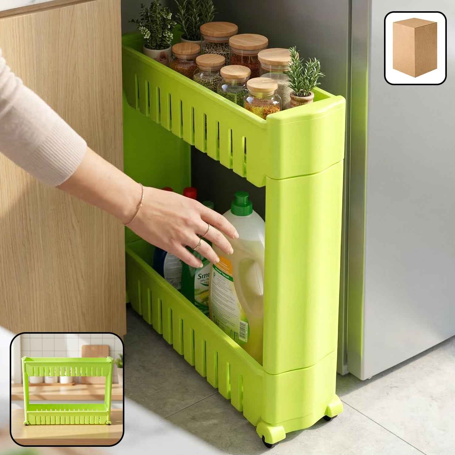 Slim Storage Rack – Space-Saving Multipurpose Organizer for Narrow Spaces