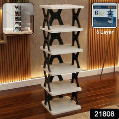 6 Layer Shoe Rack Stand – Space Saving Rectangle Organizer