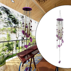 Smiley Hearts Wind Chime – Bamboo & Aluminium Decor | Indo Glow