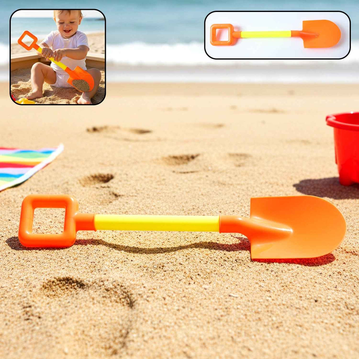 Kids Beach Sand Shovel – Lightweight Plastic with Easy Grip Handle