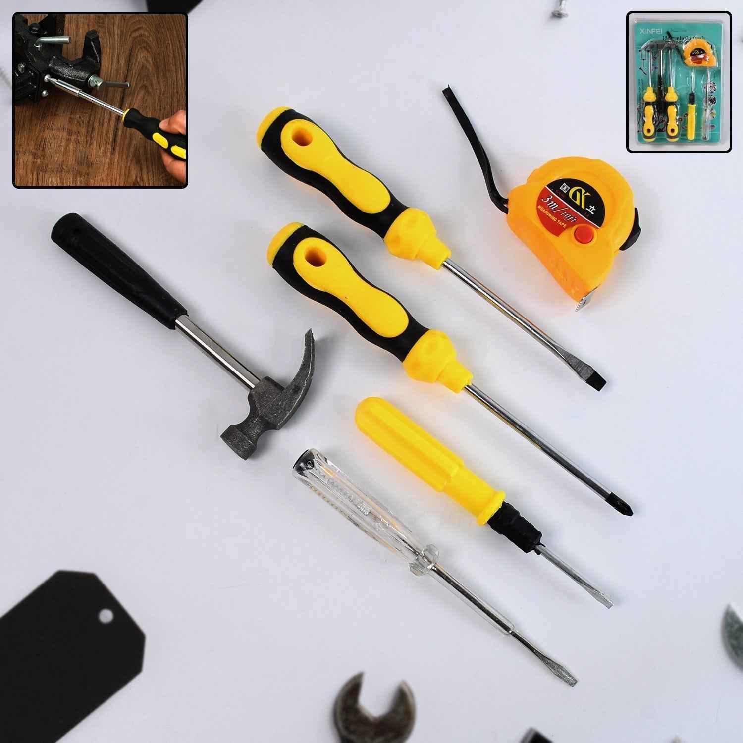6-in-1 Hand Tool Kit – Durable Screwdrivers with Compact Case