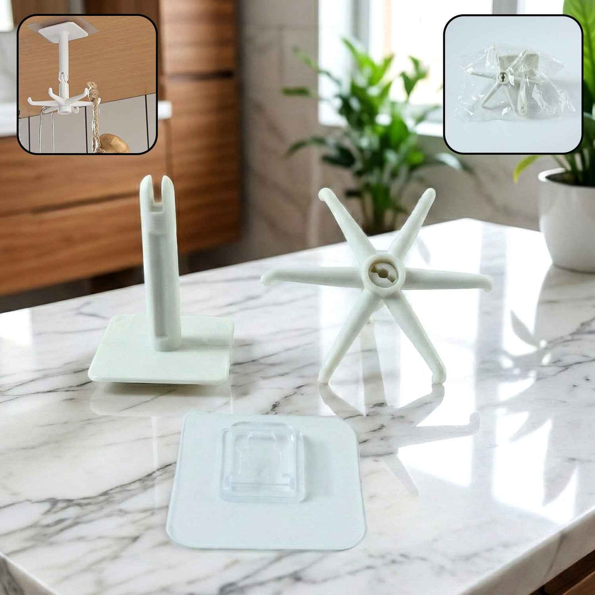 Self-Adhesive Wall Hook – 360° Rotating & Waterproof | GlimmerHome