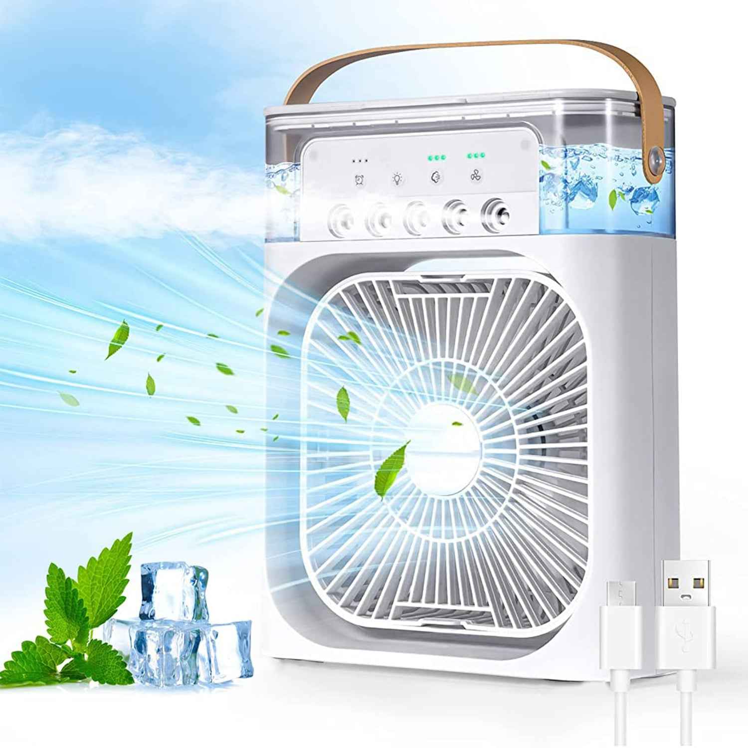Portable Air Cooler Fan Ð Personal Cooling with 7-Color Light