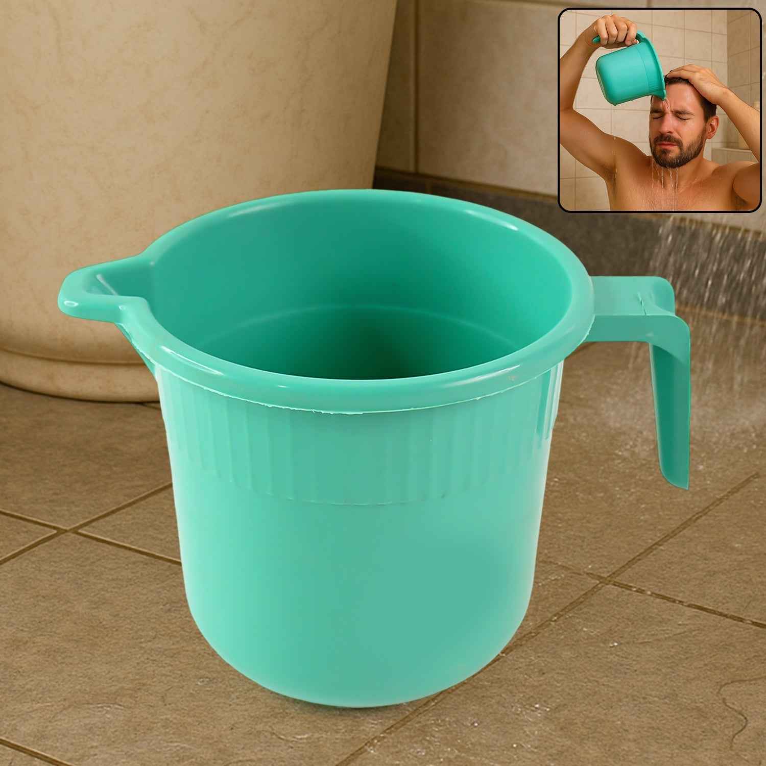 Plastic Bath Mug – Durable Design with Ergonomic Handle