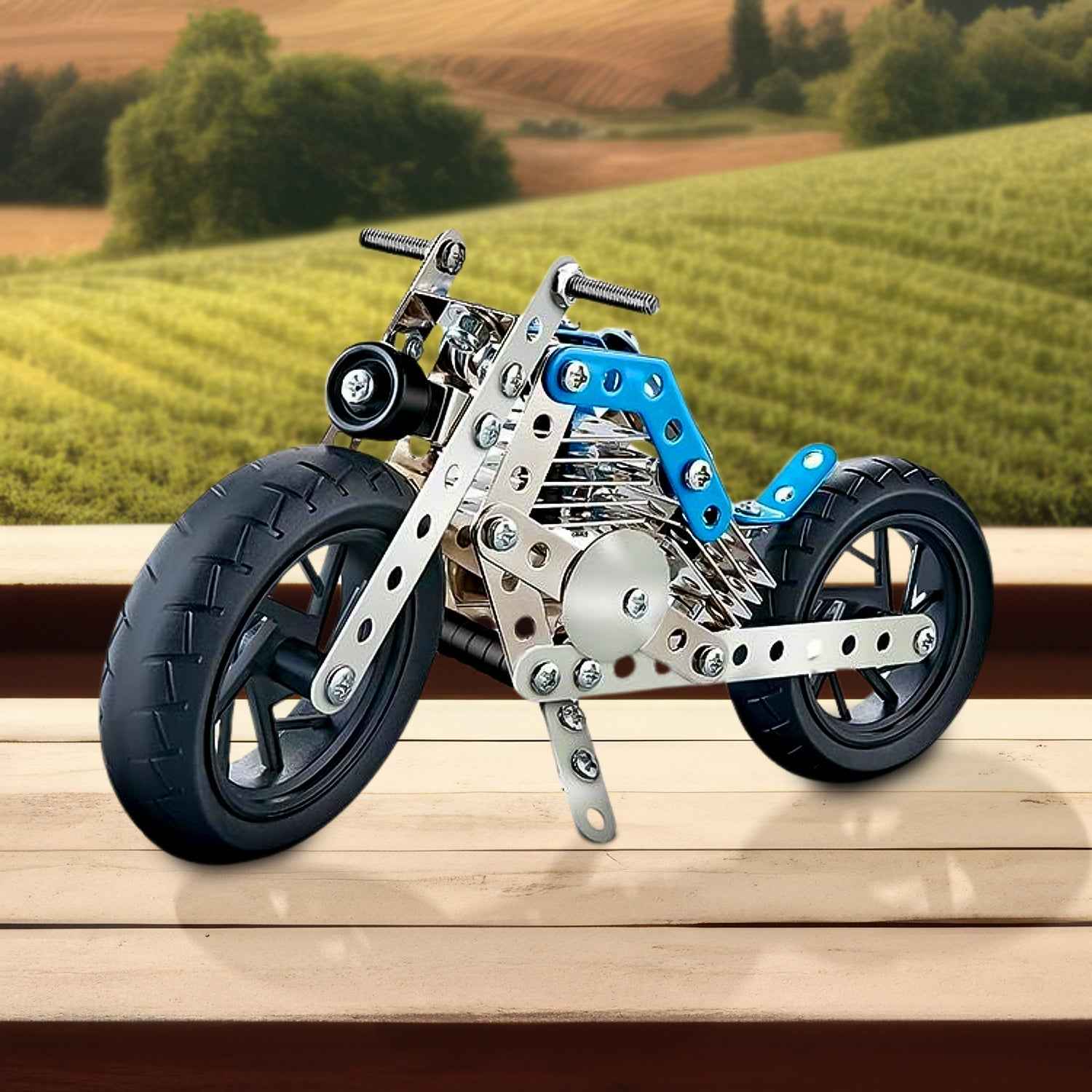 Metal Bike Construction Kit – 140 Part STEM Toy | Little Blocks