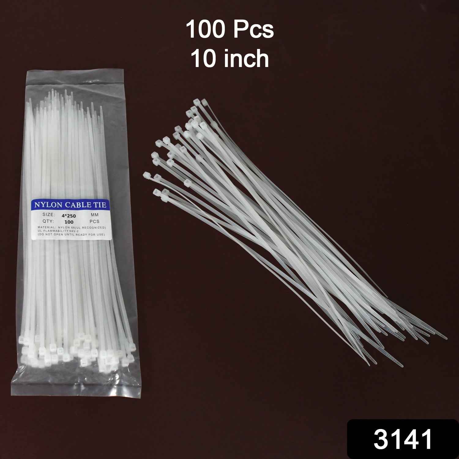 Nylon Cable Ties – 10 Inch Heavy Duty Self-Locking Black | Organivo