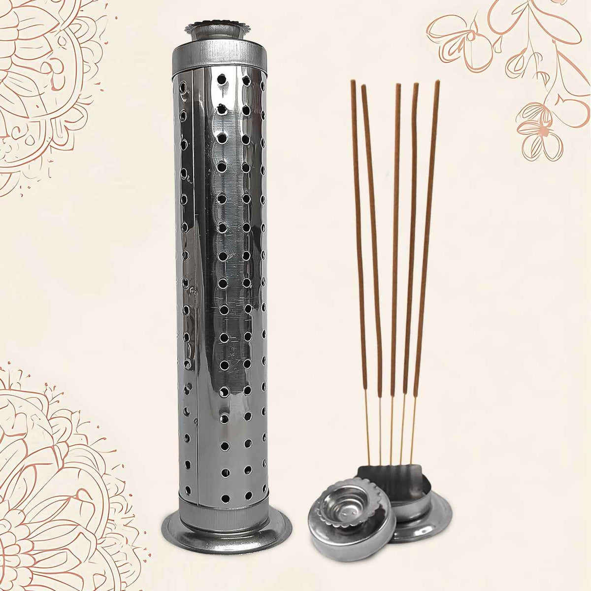 Stainless Steel Agarbatti Stand – Safe Ash Catcher for Puja