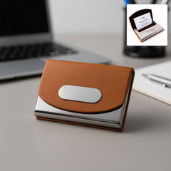 Leather Business Card Holder – Slim Magnetic Closure Case